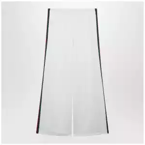 GUCCI White Cotton Jersey Leisure Trousers with Web Stripe