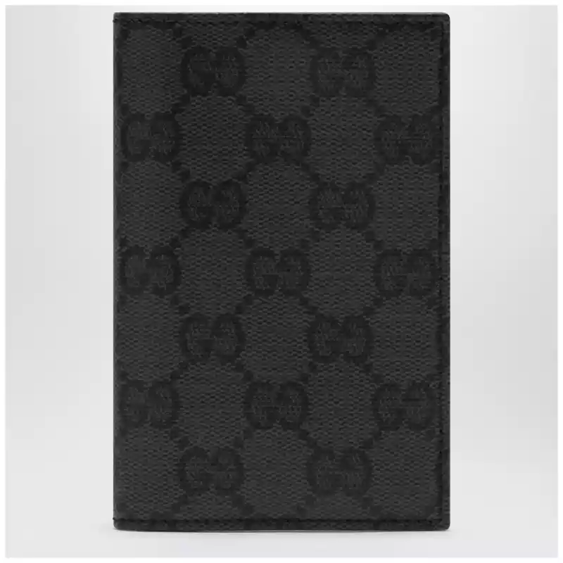 GUCCI Essence Classic card holder in black GG fabric