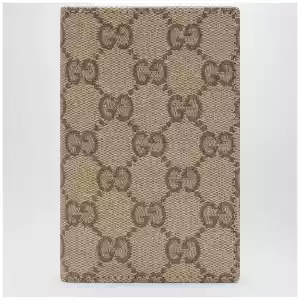 GUCCI Essence Classic card holder in sand beige GG fabric