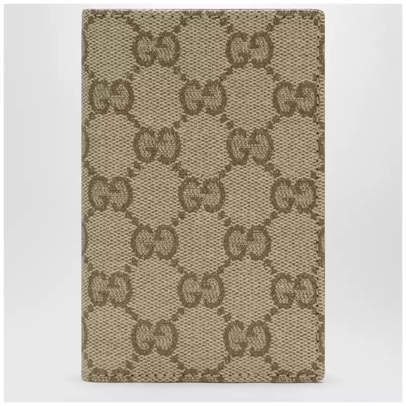 GUCCI Essence Classic card holder in sand beige GG fabric