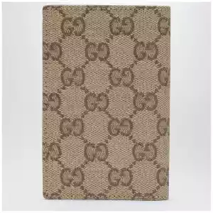 GUCCI Essence Classic card holder in sand beige GG fabric