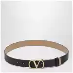 Valentino Garavani Black/Pink reversible VLogo Signature belt