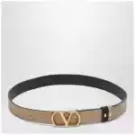 Valentino Garavani Black/Pink reversible VLogo Signature belt