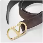 Valentino Garavani VLogo Signature Belt in Ebony Suede