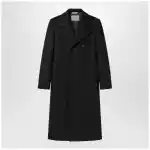Balenciaga Long double-face tailored coat in black cotton