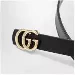 GUCCI Reversible GG Marmont belt in black/beige leather