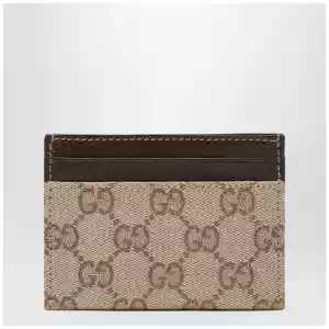 GUCCI Essence Classic card holder in brown GG canvas
