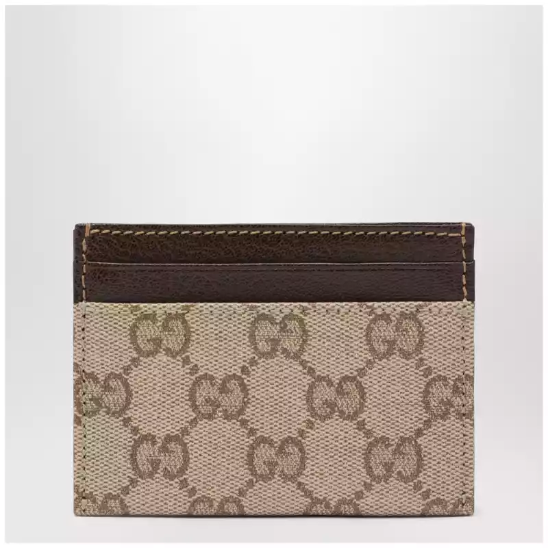GUCCI Essence Classic card holder in brown GG canvas