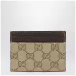 GUCCI Essence Classic card holder in brown GG canvas