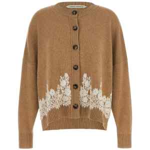 Alberta Ferretti Lace Insert Cardigan