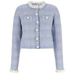 Self-Portrait Check Knit Jacket