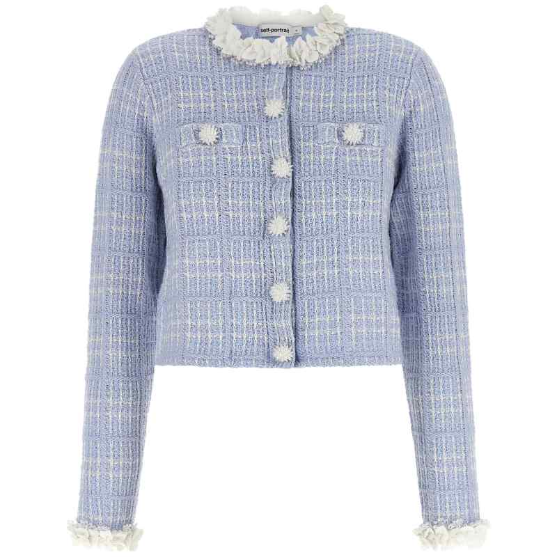 AW26146JABLBLUE_01_M_2026-07-30T09-09-10.705Z Self-Portrait Check Knit Jacket