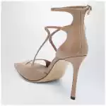 Jimmy Choo AZIA patent leather sandals in pastel pink