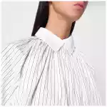Patou Striped balloon-sleeve shirt in white