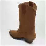 ISABEL MARANT Suede cowboy ankle boots with heel in cognac