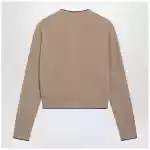 Chloé Light Brown Wool and Cashmere Logo Cardigan