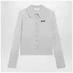 Chloé Slim-fit logo wool cardigan in Sweet Grey