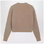Chloé Light Brown Wool and Cashmere Logo Sweater