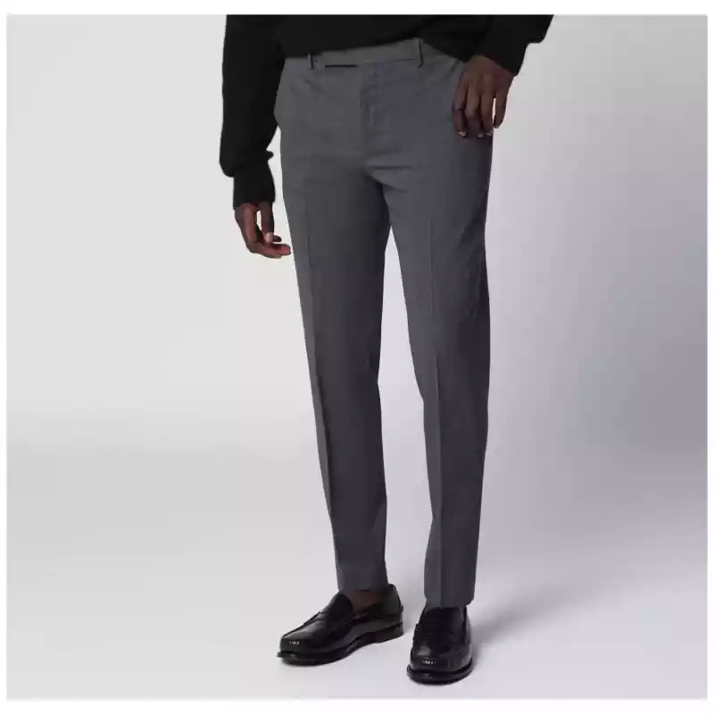 PT Torino Dieci trousers in anthracite grey wool blend