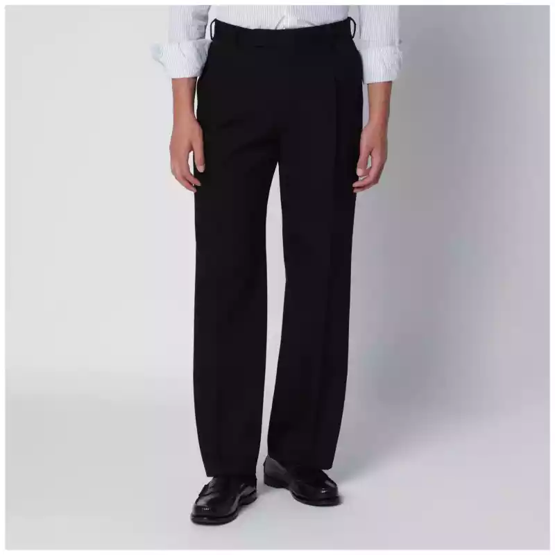 PT Torino Black Cotton Trousers