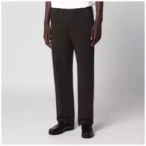 PT Torino Dark Brown Cotton Trousers