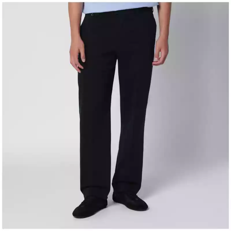 COATLMZ00CL1NK31_T_PT0F-Y372.a PT Torino Navy Cotton Trousers