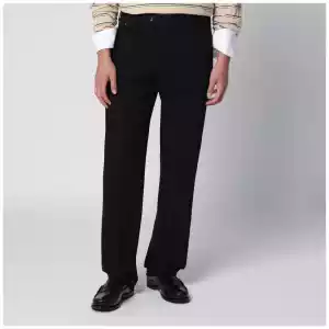 PT Torino Black Cotton Trousers
