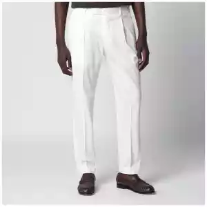 PT Torino White cotton trousers