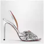 Aquazzura Ce Soir silver sandals in nappa leather