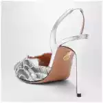 Aquazzura Ce Soir silver sandals in nappa leather