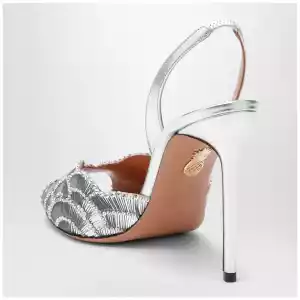 Aquazzura Ce Soir silver sandals in nappa leather