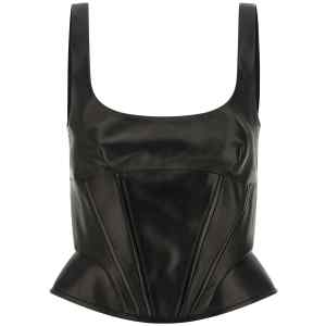Ermanno Scervino Peplos Leather Top