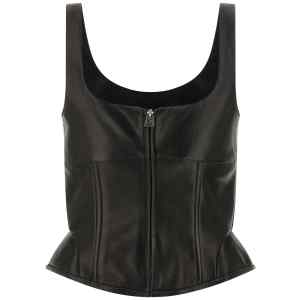 Ermanno Scervino Peplos Leather Top