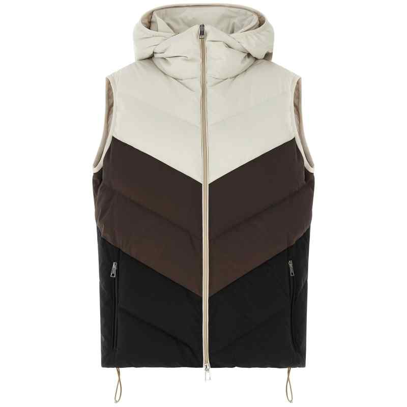 D62637K0589L01BEIGEMARRONENERO_01_M_2026-06-25T09-06-43.018Z Kiton Chevron Stitching Padded Vest