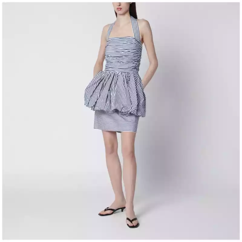 Patou Mini bloomer dress with stripes and open back