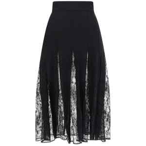 Dolce & Gabbana Charmeuse Skirt With Lace