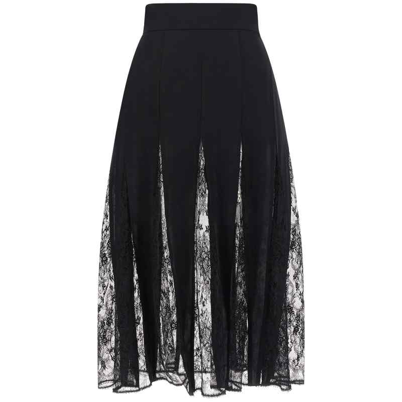 Dolce & Gabbana Charmeuse Skirt With Lace