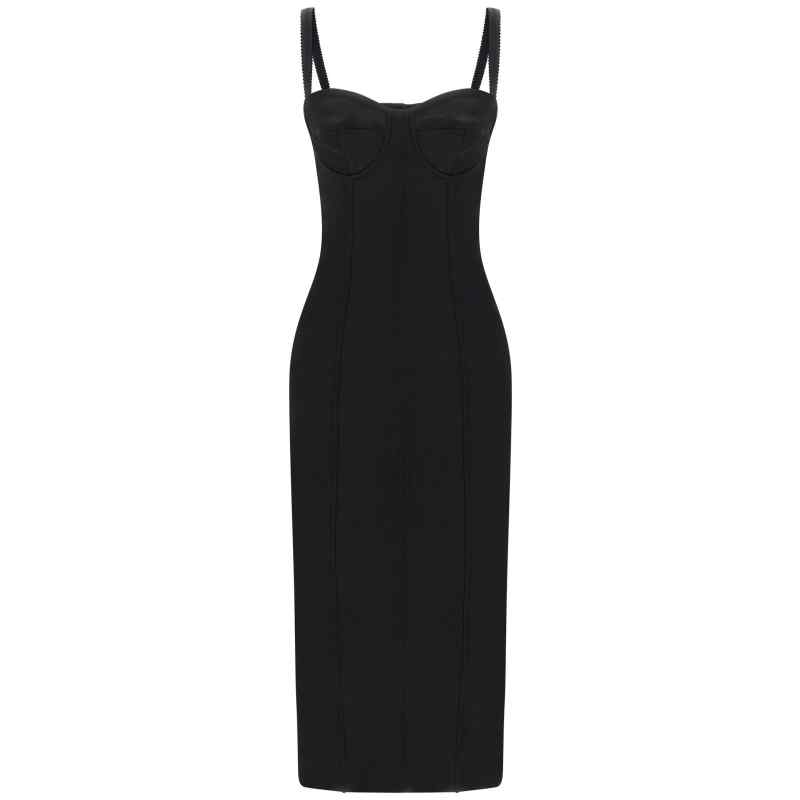 F6DIHTFURADN0000_01_M_2026-06-30T10-42-28.62Z Dolce & Gabbana Black Sicily Bra Corset Dress