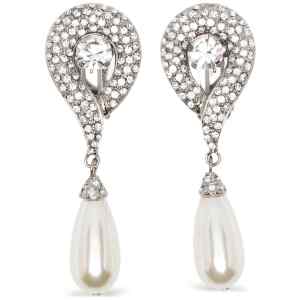 Alessandra Rich Pendant Pearl Earrings