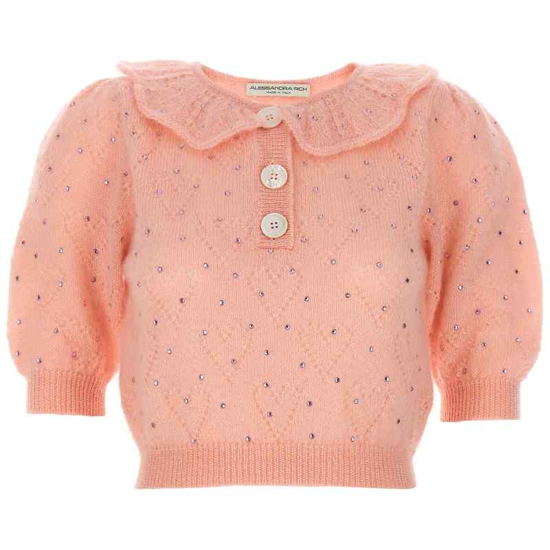 Alessandra Rich Rhinestone Sweater