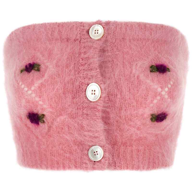 Alessandra Rich Carded Mohair Top