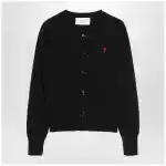 Ami Paris Ami De Coeur cardigan in black wool