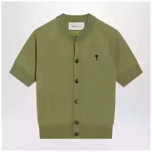 Ami Paris Matcha green Ami De Coeur wool cardigan