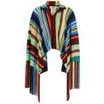 Fendi Striped Poncho With Fringes