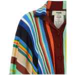 Fendi Striped Poncho With Fringes