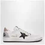 Golden Goose White and black Ball Star sneakers with gold glitter