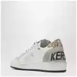 Golden Goose White and black Ball Star sneakers with gold glitter
