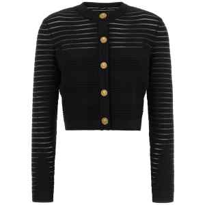 Balmain Semi-transparent Stripes Cardigan