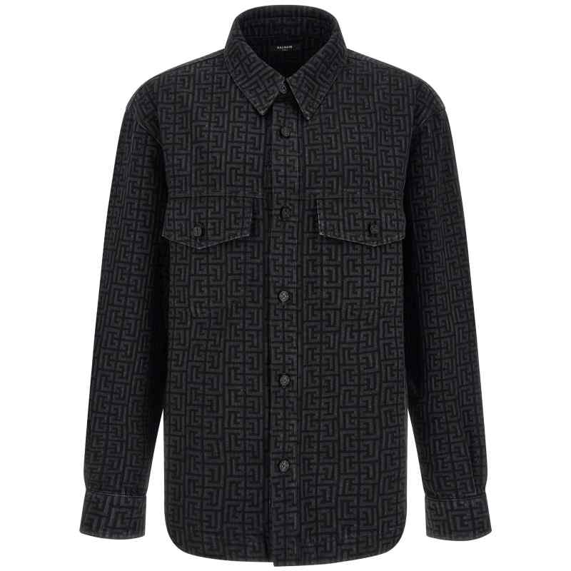 HH1HC160DG40ELR_01_M_2026-07-24T09-57-42.24Z Balmain Monogram Pattern Overshirt