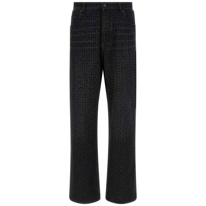 HH1ML138DG40ELR_01_M_2026-07-24T09-57-46.439Z Balmain Monogram Pattern Jeans